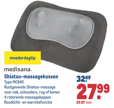 Medisana   massagekussen folder aanbieding bij  Makro - details