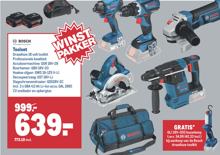 Bosch   accuboormachine, handcirkelzaag folder aanbieding bij  Makro - details