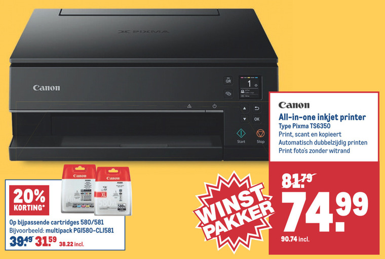 Canon   all-in-one printer folder aanbieding bij  Makro - details