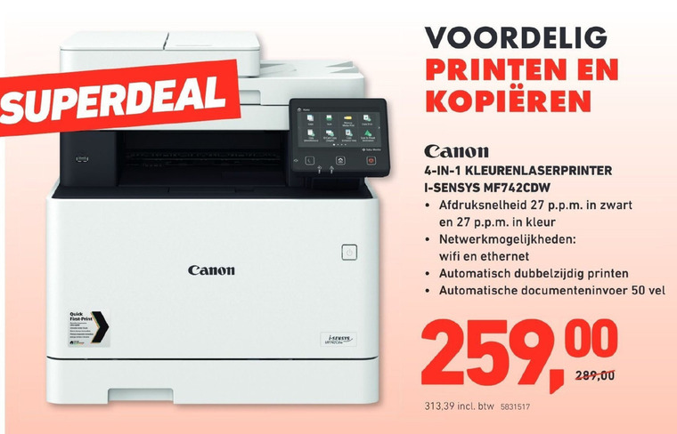 Canon   all-in-one printer folder aanbieding bij  Office Centre - details