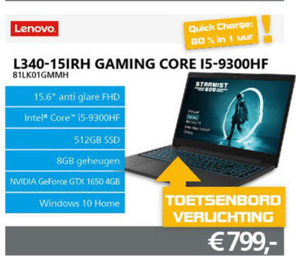 Lenovo   notebook folder aanbieding bij  Informatique - details