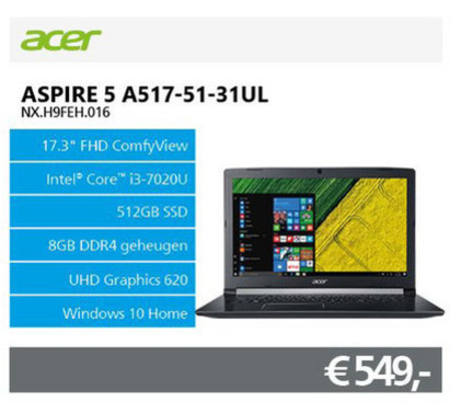 Acer   notebook folder aanbieding bij  Informatique - details