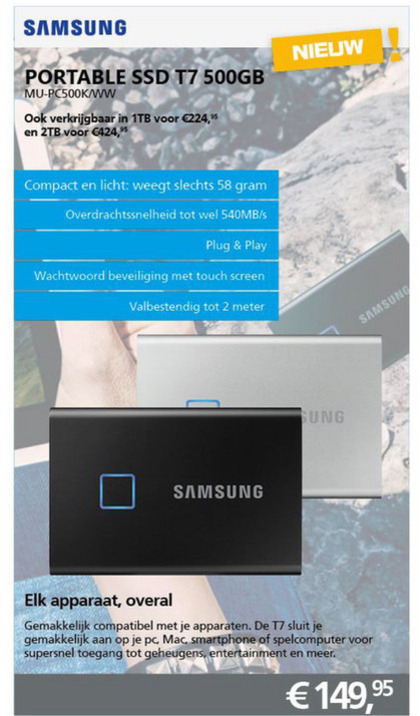 Samsung   portable harde schijf folder aanbieding bij  Informatique - details