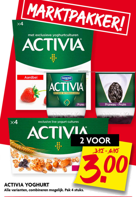 Danone Activia   vruchtenyoghurt folder aanbieding bij  Dekamarkt - details