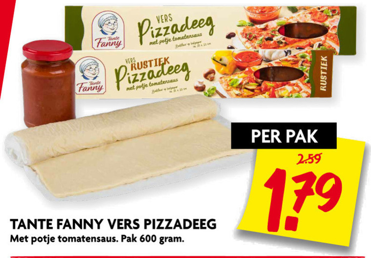 Tante Fanny   pizzadeeg folder aanbieding bij  Dekamarkt - details