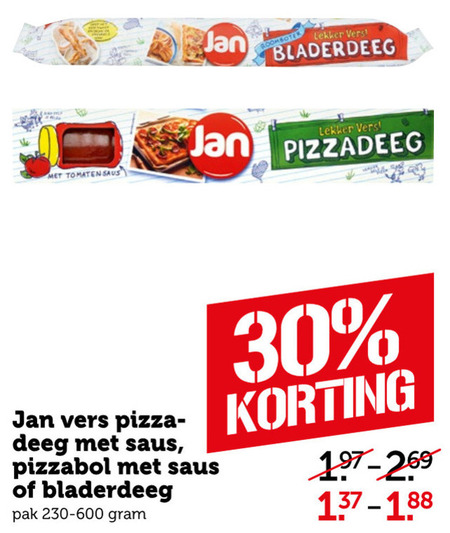 Jan   pizzadeeg, bladerdeeg folder aanbieding bij  Coop - details