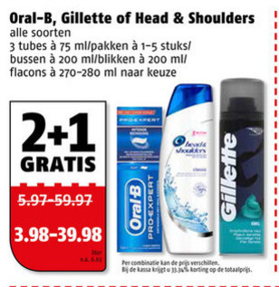 Oral-B   scheerschuim, shampoo folder aanbieding bij  Poiesz - details