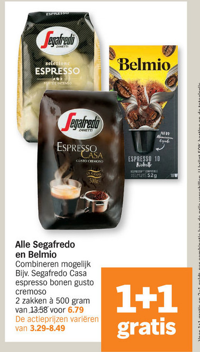 Belmio   koffiebonen, koffiecups folder aanbieding bij  Albert Heijn - details