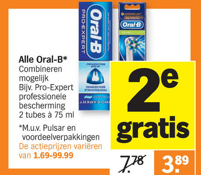 Oral-B   opzetborstel, tandpasta folder aanbieding bij  Albert Heijn - details