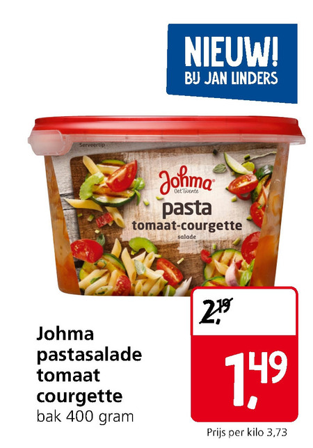 Johma   pastasalade folder aanbieding bij  Jan Linders - details