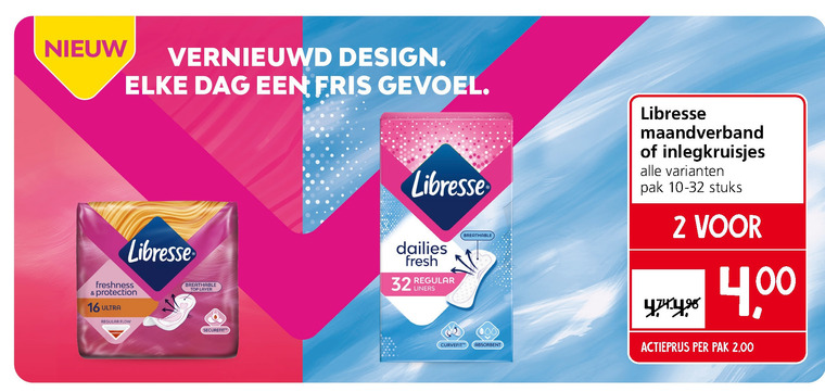 Libresse   inlegkruisjes, maandverband folder aanbieding bij  Jan Linders - details