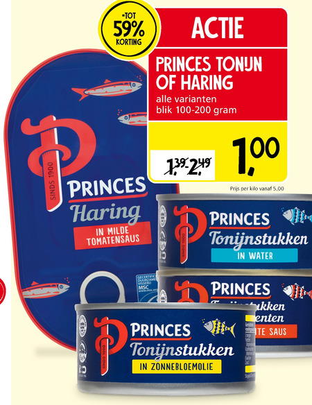 Princes   haring, tonijn in blik folder aanbieding bij  Jan Linders - details