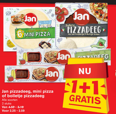 Jan   pizzadeeg folder aanbieding bij  Hoogvliet - details