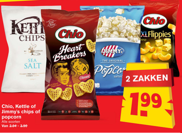 Kettle   chips, zoutje folder aanbieding bij  Hoogvliet - details