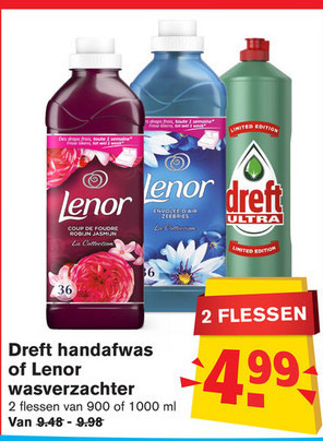 Lenor   afwasmiddel, wasverzachter folder aanbieding bij  Hoogvliet - details