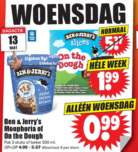 Ben and Jerrys   ijsspecialiteit folder aanbieding bij  Dirk - details