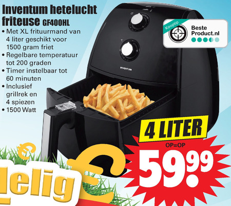 Inventum   friteuse folder aanbieding bij  Dirk - details