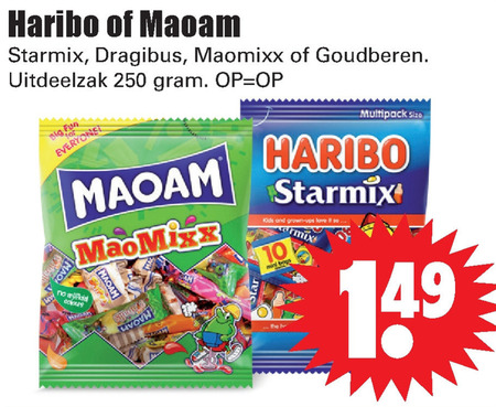 Haribo   snoep folder aanbieding bij  Dirk - details