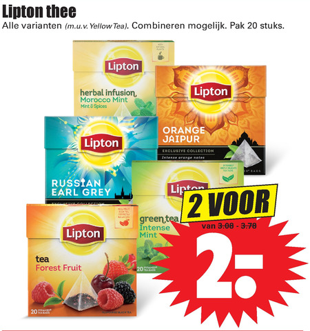 Lipton   thee folder aanbieding bij  Dirk - details