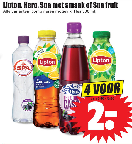 Spa en Fruit   frisdrank, ice tea folder aanbieding bij  Dirk - details