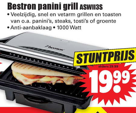 bijzonder karton vergroting Bestron grillplaat folder aanbieding bij Dirk - details