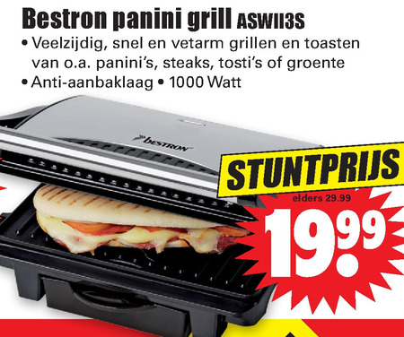 Pastoor Bijwerken Bijdrage Bestron grillplaat folder aanbieding bij Dirk - details