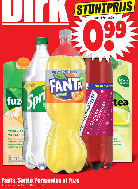 Sprite   frisdrank, ice tea folder aanbieding bij  Dirk - details