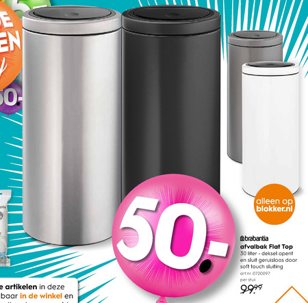 Kreunt Kruik Odysseus Brabantia afvalemmer folder aanbieding bij Blokker - details