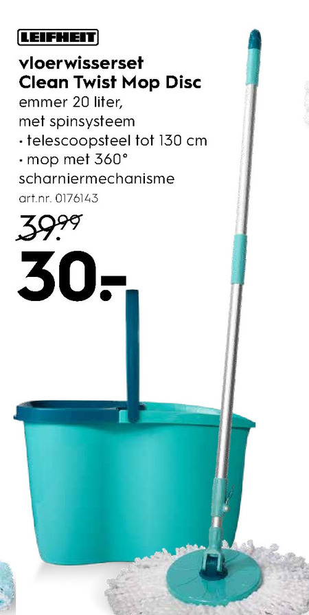 dok Aardbei verkopen Leifheit mop folder aanbieding bij Blokker - details