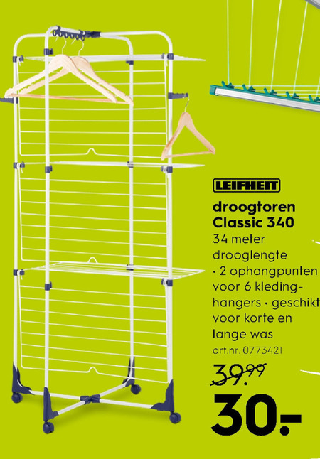 Leifheit   droogrek folder aanbieding bij  Blokker - details