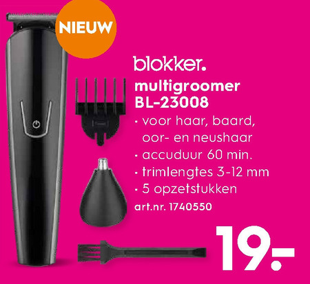 Blokker Huismerk   baardtrimmer, bodygroomer folder aanbieding bij  Blokker - details