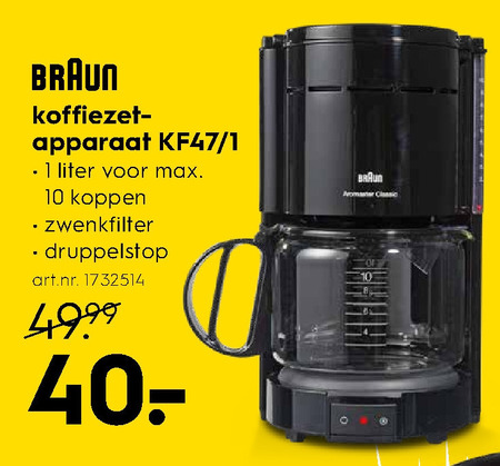 Braun   koffiezetapparaat folder aanbieding bij  Blokker - details