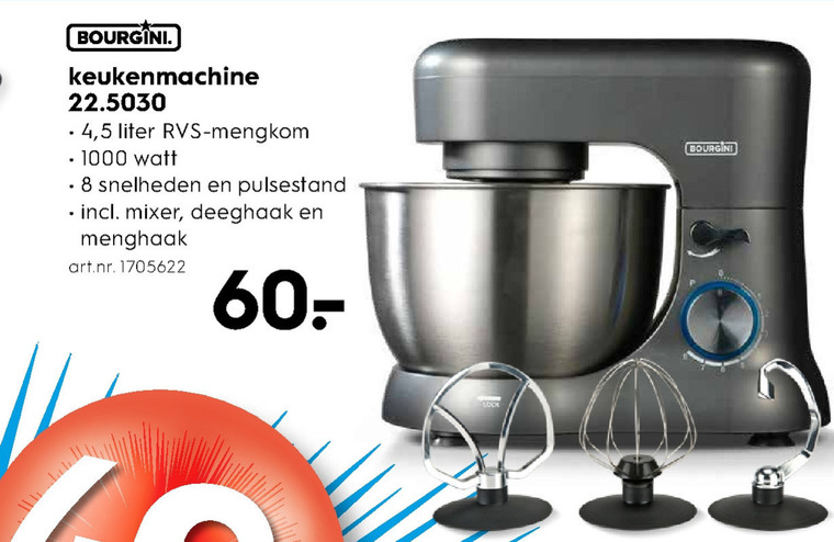 Bourgini   keukenmachine folder aanbieding bij  Blokker - details