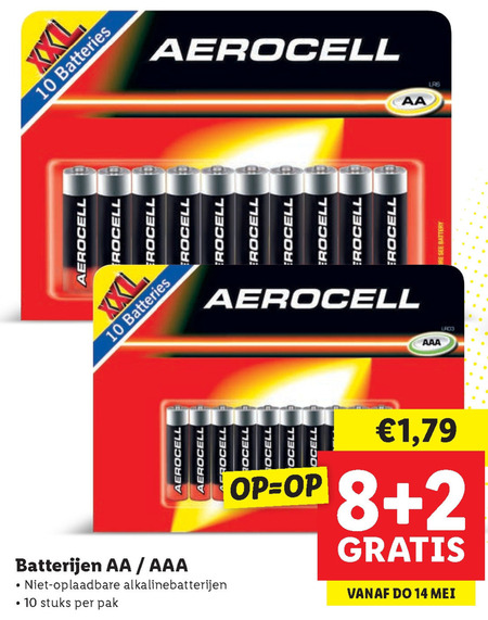 Aerocell   batterij folder aanbieding bij  Lidl - details
