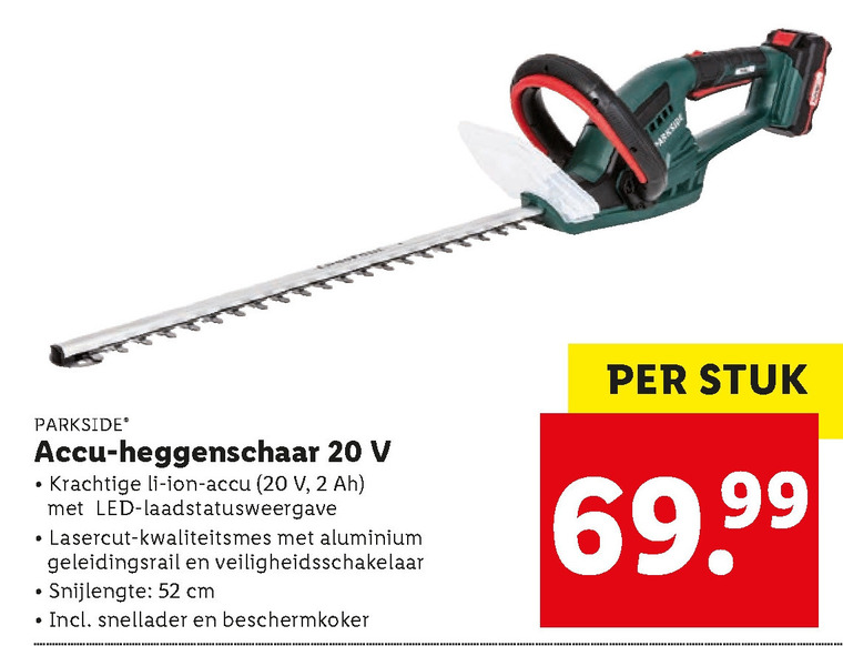 Parkside heggenschaar folder aanbieding Lidl - details