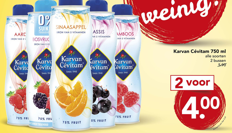 Karvan Cevitam   limonadesiroop folder aanbieding bij  Deen - details