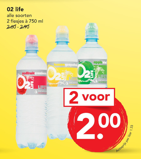 O2 Life   fruitdrank folder aanbieding bij  Deen - details