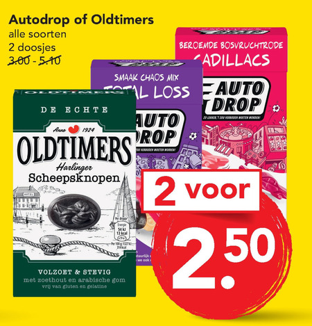 Oldtimers   drop, snoep folder aanbieding bij  Deen - details