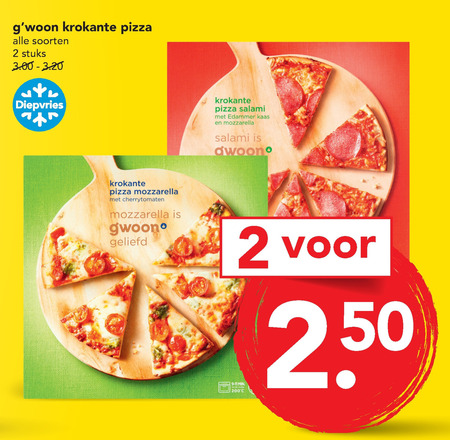 Gwoon   diepvriespizza folder aanbieding bij  Deen - details