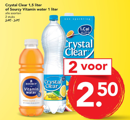 Crystal Clear   fruitdrank folder aanbieding bij  Deen - details