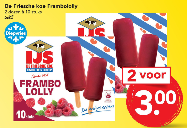 De Friesche Koe   waterijs, ijslollies folder aanbieding bij  Deen - details