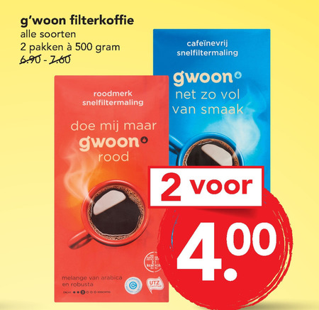 Gwoon   koffie folder aanbieding bij  Deen - details