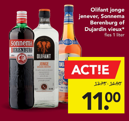 Olifant   jenever, vieux folder aanbieding bij  Deen - details