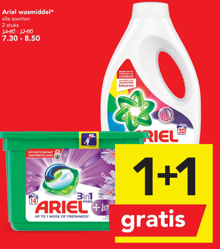 Ariel   wasmiddel folder aanbieding bij  Deen - details