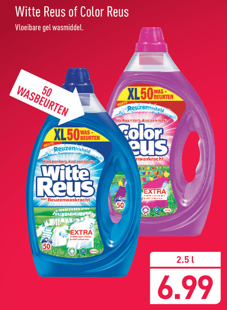 Witte Reus   wasmiddel folder aanbieding bij  Aldi - details