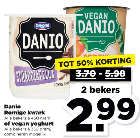 Danone Danio   kwark, vruchtenyoghurt folder aanbieding bij  Plus - details