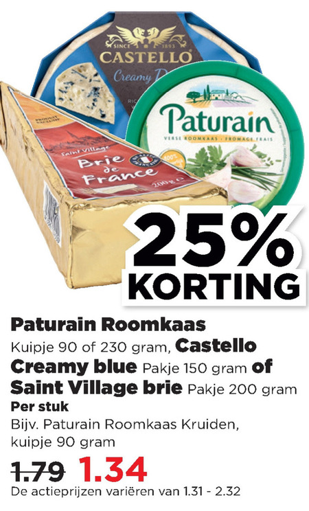 Saint Village   brie, roomkaas folder aanbieding bij  Plus - details