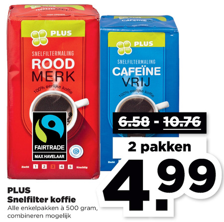 Plus Huismerk   koffie folder aanbieding bij  Plus - details