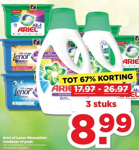 Lenor   wasmiddel folder aanbieding bij  Plus - details