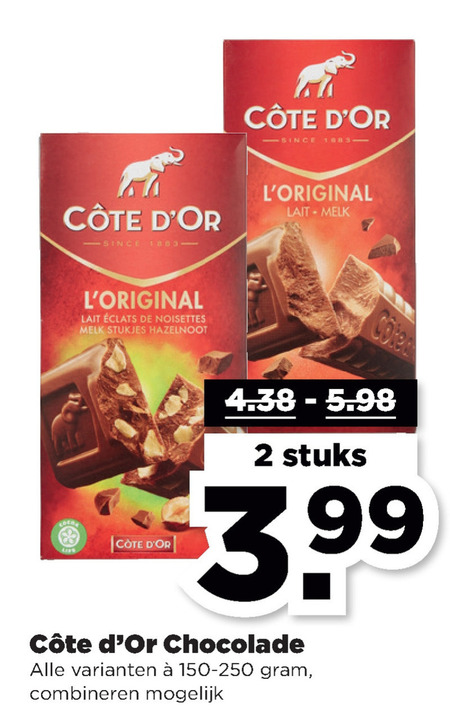 Cote D Or   chocolade folder aanbieding bij  Plus - details